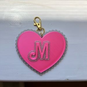 Heart keychain initial Barbie pink Taylor swift eras tour